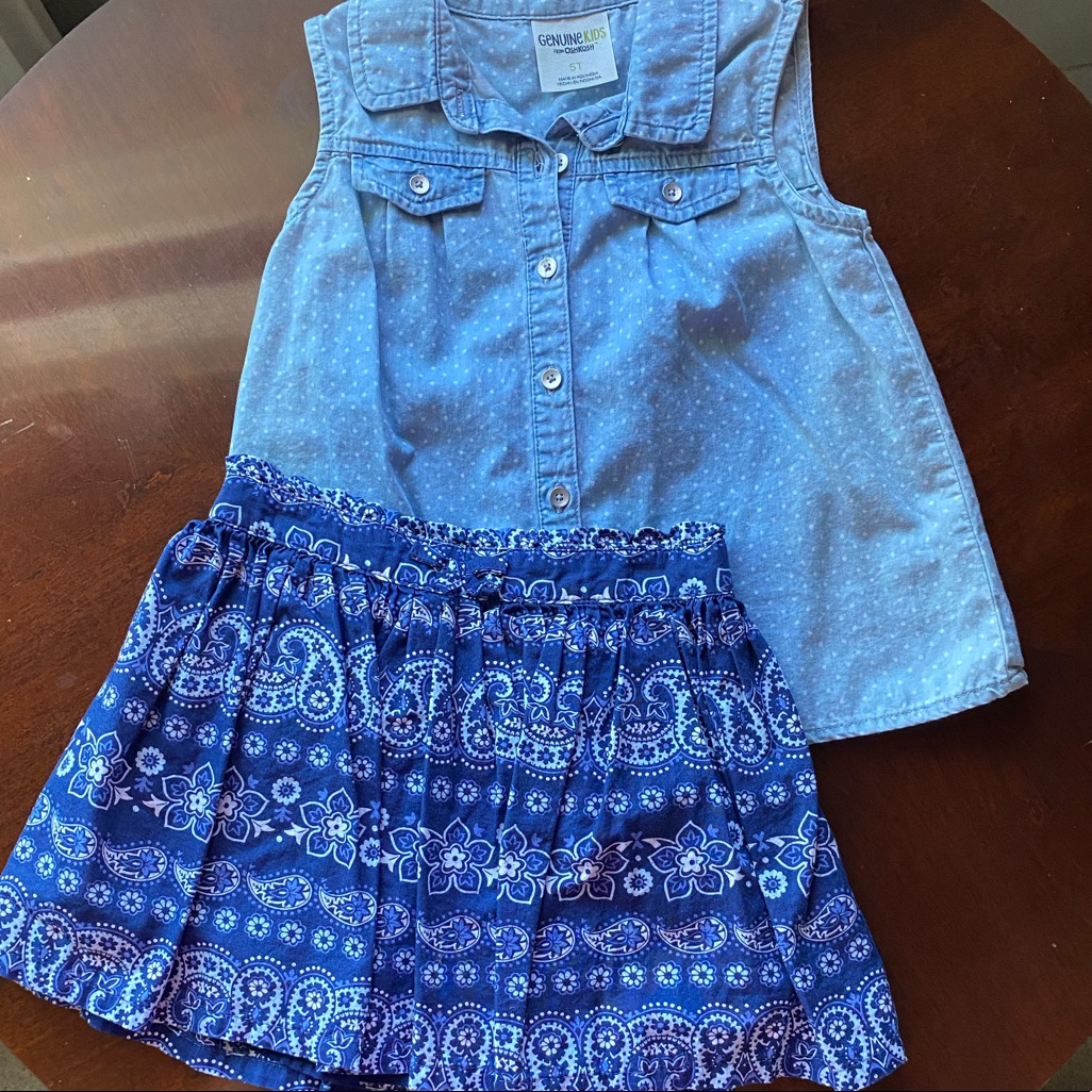 Genuine Kids From Oshkosh (Size 5) Shirt & Skirt